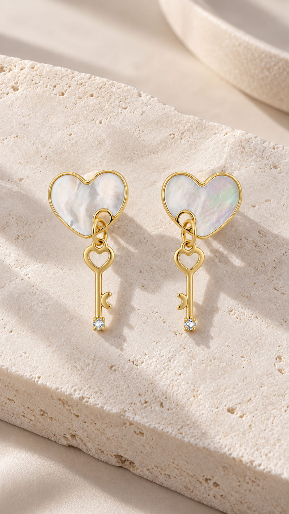 Heart & Key Earrings