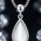 Elegant Silver White Teardrop Pendant Necklace