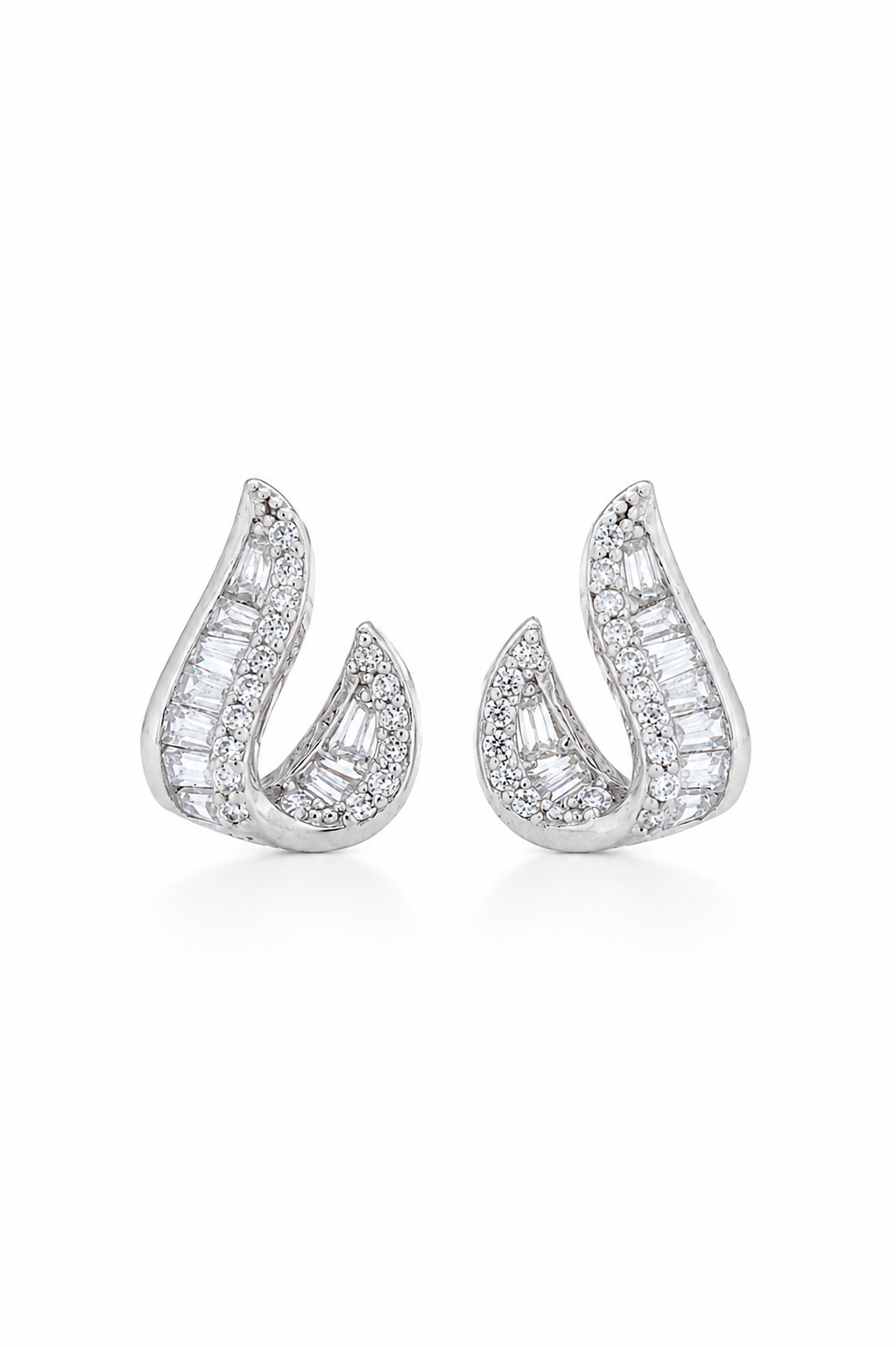 Double Teardrop Baguette Earrings