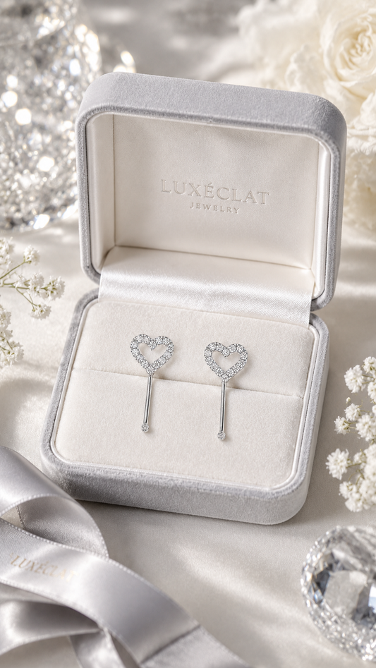 Open Heart Threader Earrings