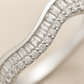 925 Silver Wave Design Baguette & Round Zircon Band Ring for Women – Elegant Minimalist Jewelry