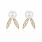 Pearl Leaf Earrings