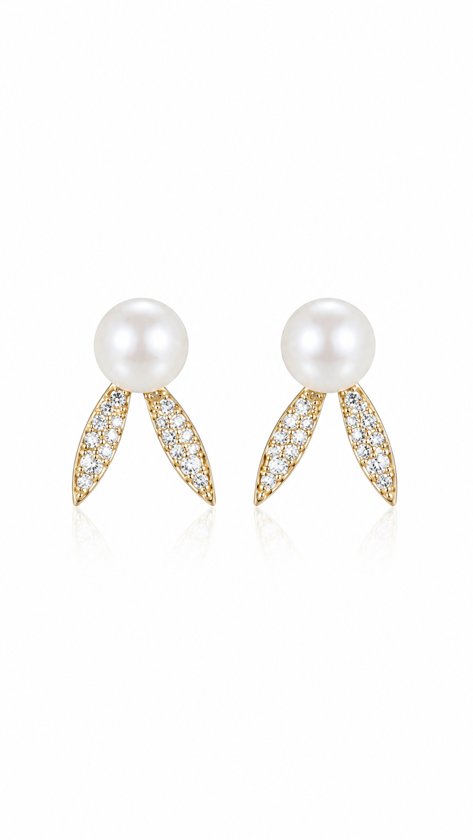 Pearl Leaf Earrings