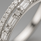 925 Silver Dual Row Baguette & Round Zircon Band Ring for Women – Elegant Everyday & Party Wear