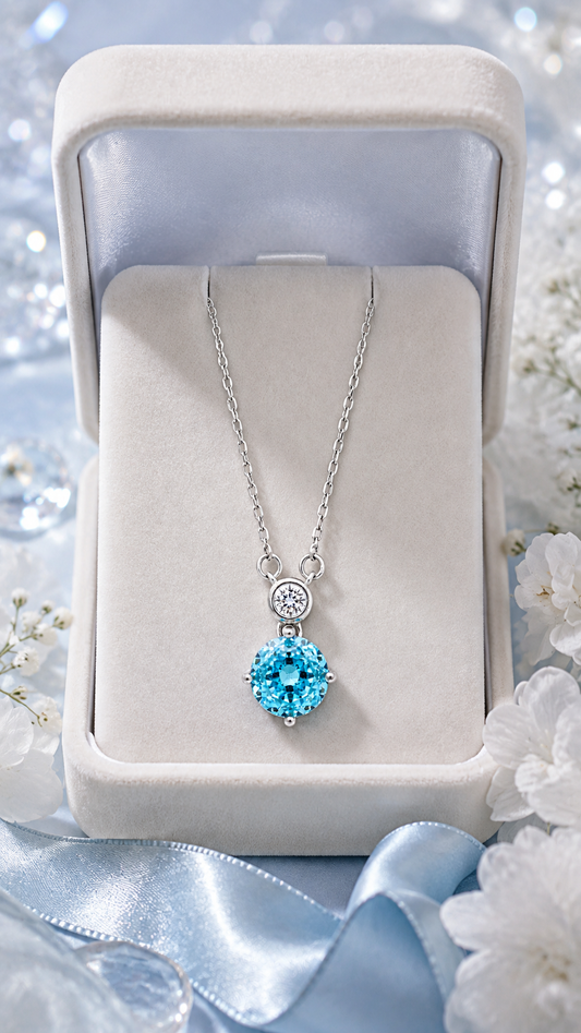 Blue Round-Cut Necklace