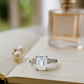 925 Silver Emerald Cut Solitaire Ring with Twisted Band – Classic Elegant Zircon Ring for Women