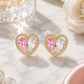 Pink & White Heart Earrings