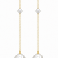 Triple Pearl Long Chain Earrings