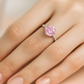 925 Silver Pink Solitaire Ring with Side Zircons – Romantic Elegant Promise Ring for Women