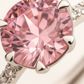 925 Silver Pink Solitaire Ring with Side Zircons – Romantic Elegant Promise Ring for Women