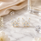 Gold Butterfly Marquise & Round CZ Stud Earrings for Women