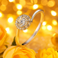 Classic Halo Round Solitaire Ring with Side Twist