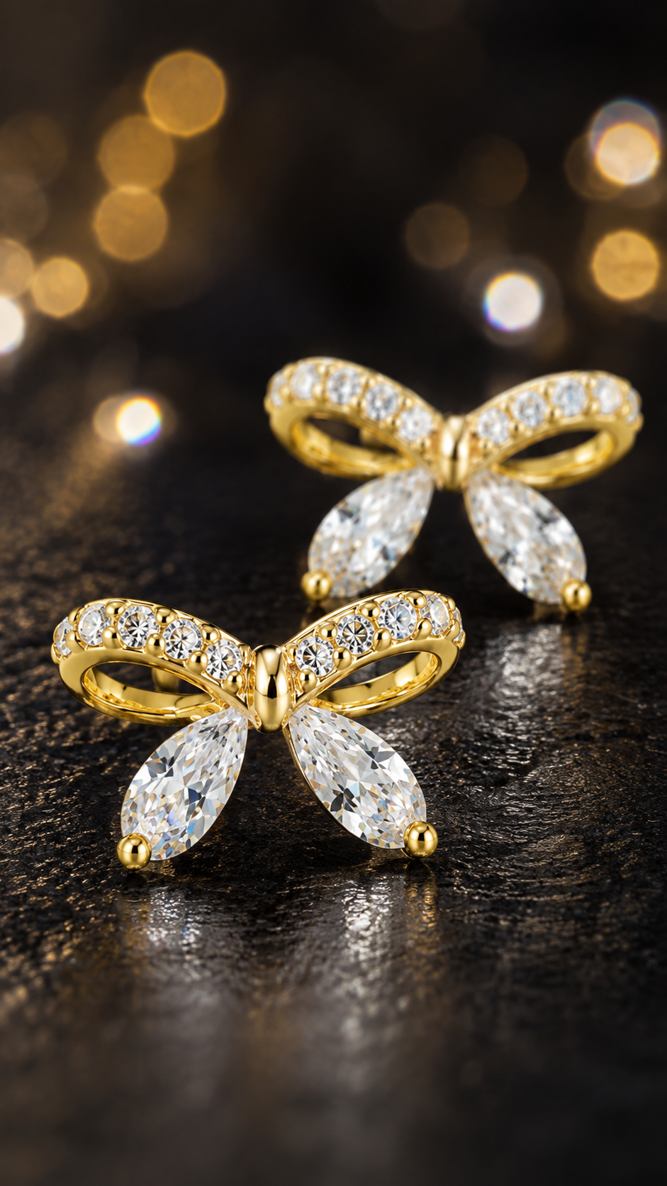 Gold-Plated Bow Earrings