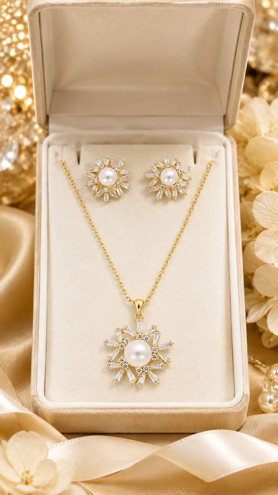 Sunburst Necklace & Earrings Set