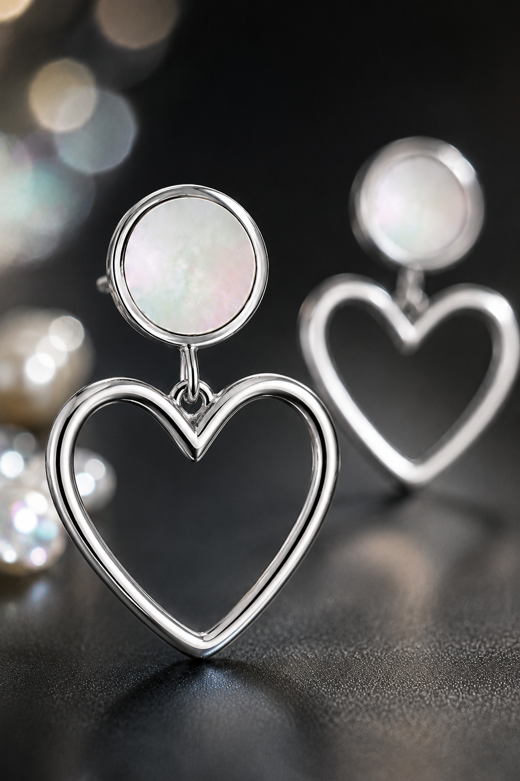 Pearl Heart Earrings