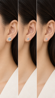 Bunny Pearl, Ball & Star Earrings - Aaryahi Silver jewellery product photo