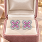 Silver Pink Earrings