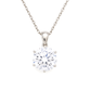925 Silver Solitaire Pendant Necklace for Women – Classic Round Cut Sparkling CZ