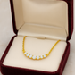 Gold Plated Zircon Necklace for Women Elegant Curve Pendant Chain for Daily and Festive Wear