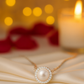 Round Pearl Zircon Pendant Necklace for Women 925 Silver Finish Elegant Daily and Party Wear Chain