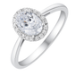 925 Silver Oval Halo Zircon Solitaire Ring for Women – Elegant Party & Daily Wear
