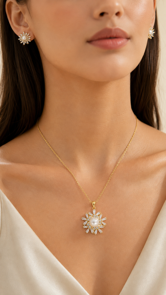 Sunburst Necklace & Earrings Set
