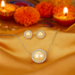 925 Silver Pearl Pendant Necklace & Earrings Set for Women – Elegant Halo CZ Design