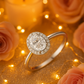 925 Silver Oval Halo Zircon Solitaire Ring for Women – Elegant Party & Daily Wear