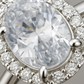 925 Silver Oval Halo Zircon Solitaire Ring for Women – Elegant Party & Daily Wear