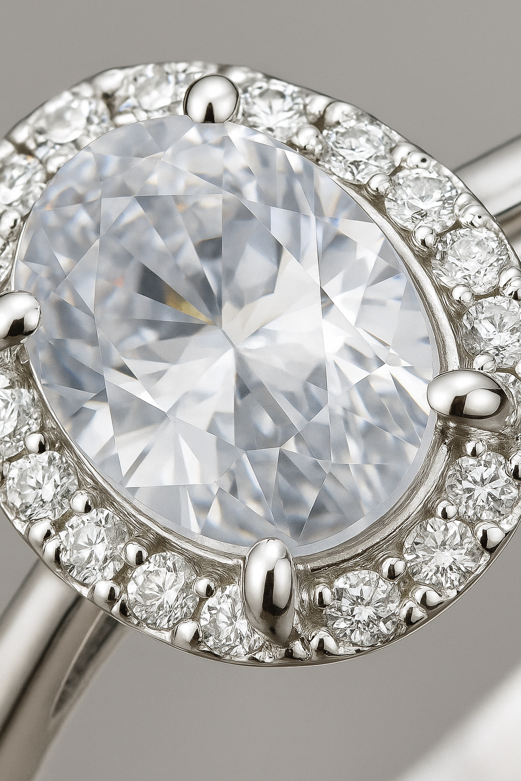 925 Silver Oval Halo Zircon Solitaire Ring for Women – Elegant Party & Daily Wear