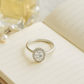 925 Silver Oval Halo Zircon Solitaire Ring for Women – Elegant Party & Daily Wear