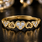 Elegant Gold Heart CZ Open Heart Adjustable Bangle Bracelet for Women