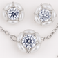 925 Silver Floral CZ Pendant Necklace & Earrings Set for Women – Elegant Everyday Jewelry