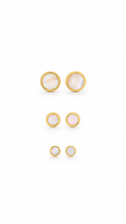 Mother of Pearl Stud Earrings Set – 3 Sizes - Aaryahi Silver jewellery product photo