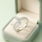 925 Silver Adjustable Dual Design Open Zircon Ring – Modern Minimalist Jewelry for Women