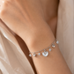 Pearl Heart Dangle Charm Bracelet