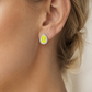 Halo Pear Cut Yellow Crystal Earrings