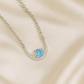 925 Silver Blue Solitaire Crescent Pendant Necklace for Women – Elegant Daily & Party Wear