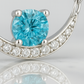 925 Silver Blue Solitaire Crescent Pendant Necklace for Women – Elegant Daily & Party Wear