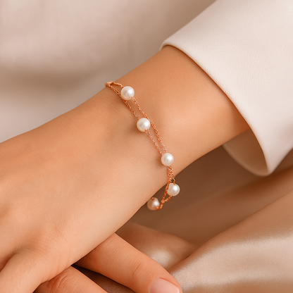 Pearl Multi-Layer Chain Bracelet for Women