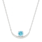 925 Silver Blue Solitaire Crescent Pendant Necklace for Women – Elegant Daily & Party Wear