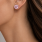 Pink Solitaire Earrings