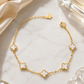 Pearl Five Clover Charm Bracelet