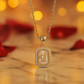 925 Silver Rectangular Halo Pendant Necklace for Women – Classic Sparkling CZ Stone