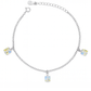 Sterling Silver Cube Crystal Charm Bracelet
