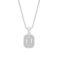 925 Silver Rectangular Halo Pendant Necklace for Women – Classic Sparkling CZ Stone