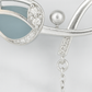 925 Silver Leaf Design Pearl Drop Pendant Necklace for Women – Elegant Enamel & CZ Accent