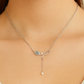 925 Silver Leaf Design Pearl Drop Pendant Necklace for Women – Elegant Enamel & CZ Accent