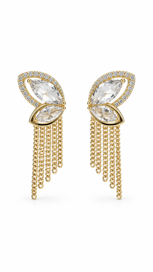 Butterfly Tassel Chain Earrings