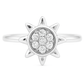 Sunburst Design Zircon Ring for Women 925 Silver Finish Radiant Stylish Daily Wear Finger Ring